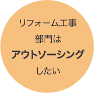 リフォーム工事部門はアウトソーシングしたい